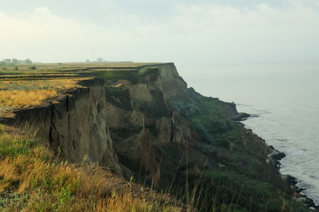 Photo cliffs. scenic nature along the black sea