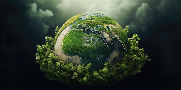 Photo climate change carbon offsetting planting for the planet nature's carbon sink the green path t