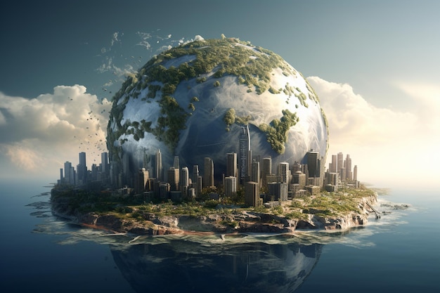 Climate change and environmental protection concept