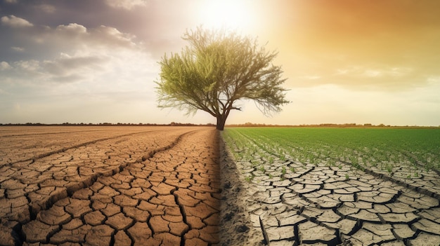 Climate change from drought to green growth