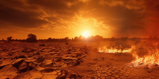 Photo climate change rising temperatures melting dreams heatwave havoc scorched earth sweltering st