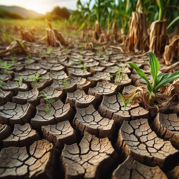 Climate change with dry soil