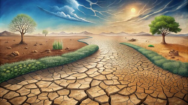 Climate change with dry soil