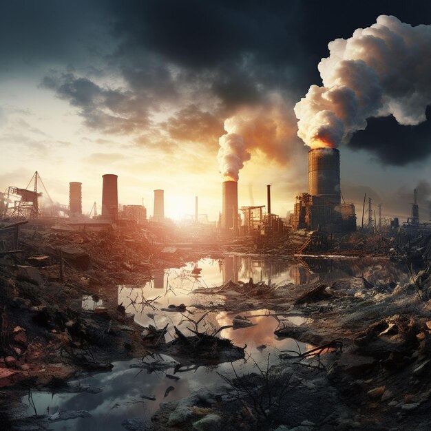 climate change with industrial pollution