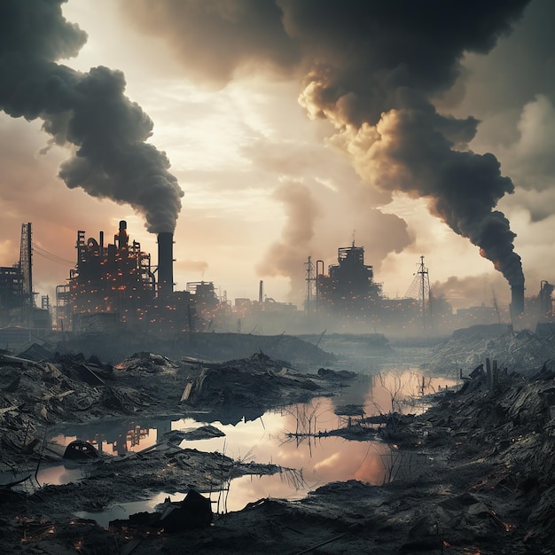 Climate change with industrial pollution