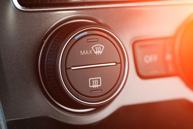 Climate control controle in de auto close-up