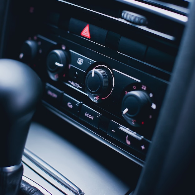climate control panel in modern luxury car