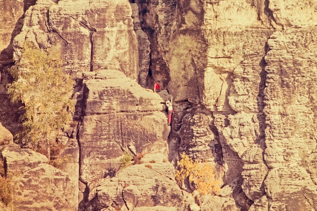 Climber on the rock surface