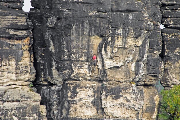 Climber on the rock surface