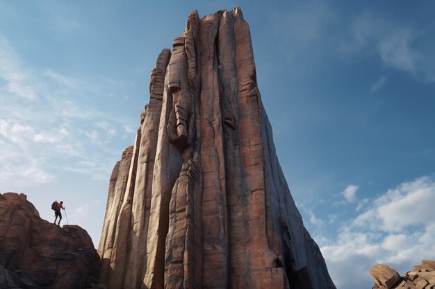 Climbers ascending a steep rock chimney with chall 00590 01