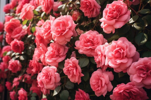 Climbing roses closeup