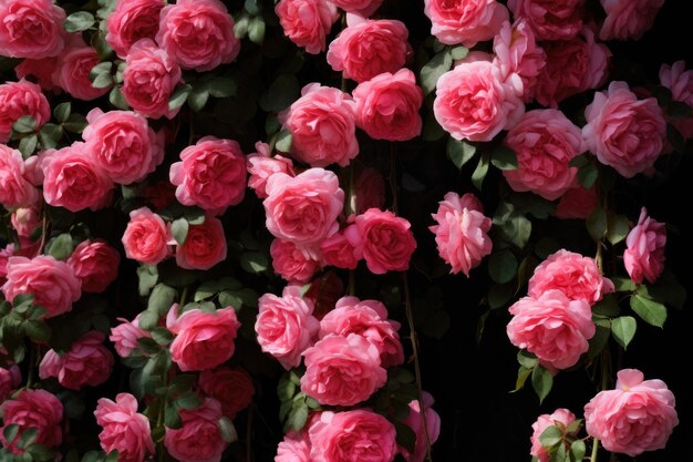 Climbing roses closeup