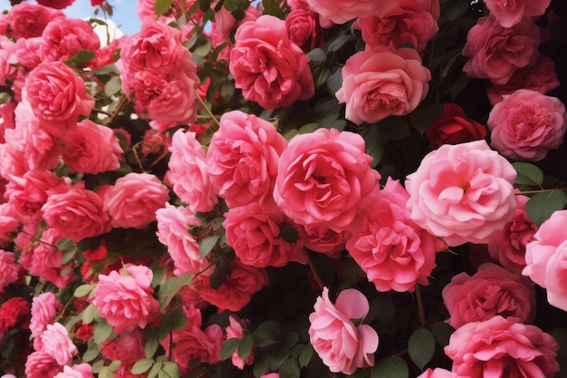 Climbing roses closeup