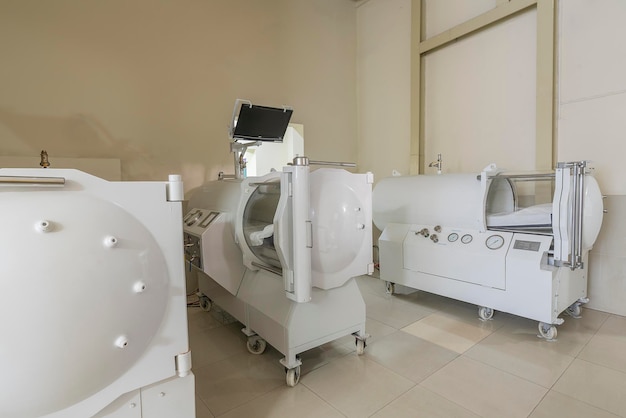 A clinic with hyperbaric treatment machines