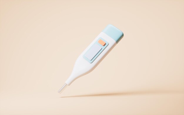 Clinical thermometer with medical concept 3d rendering