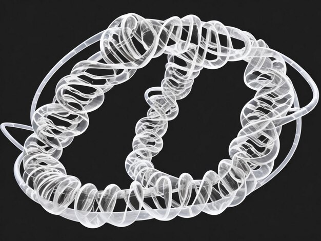 Clinical white background overlaid with a transparent helix DNA strand