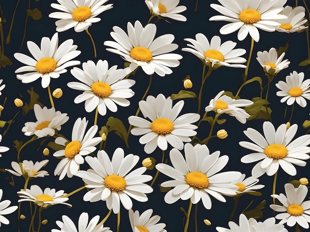 A clip art of daisy flowers