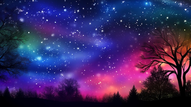 Photo clip art of mysterious night sky colorful gradation night sky