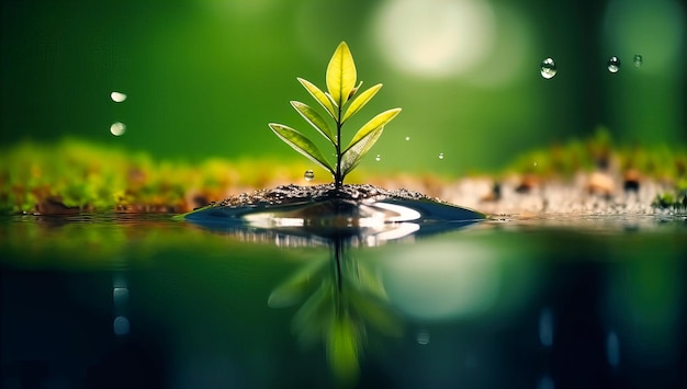 A clip capturing a raindrop falling against a tranquil pond backdrop creating mesmerizing ripples and reflections