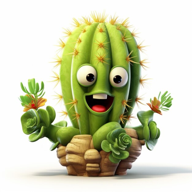 clipart cartoon cactus in the style of imax playful and lighthearted compositions uhd image