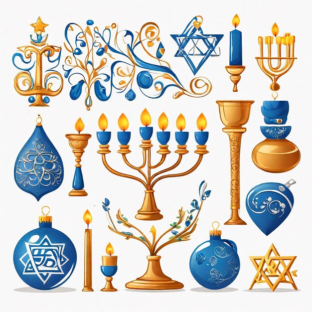 Photo clipart ornamen hanukkah