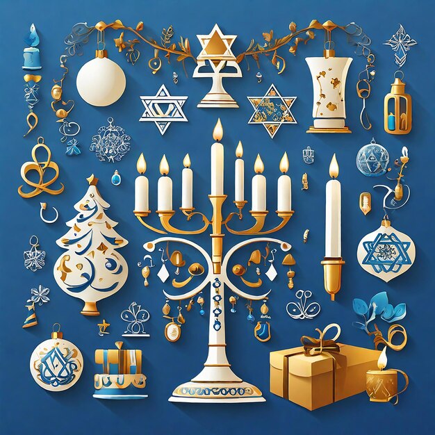 Photo clipart ornamen hanukkah