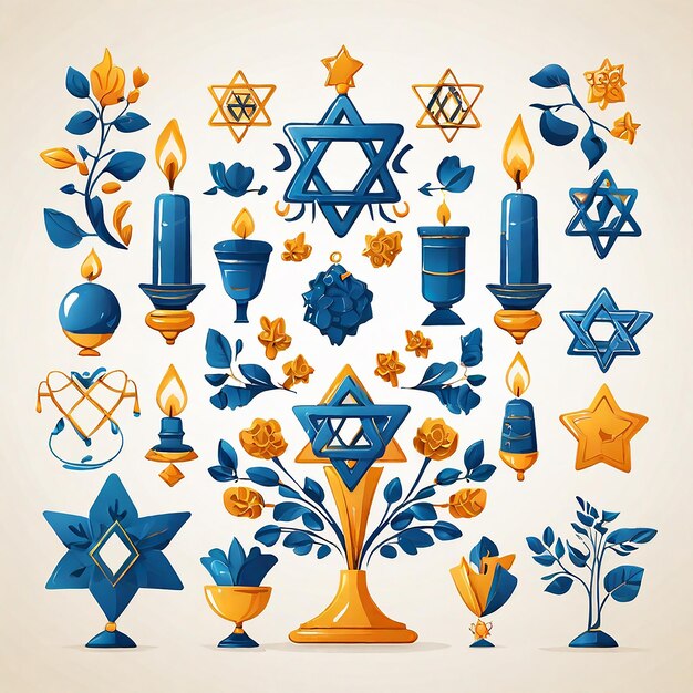 Photo clipart ornamen hanukkah