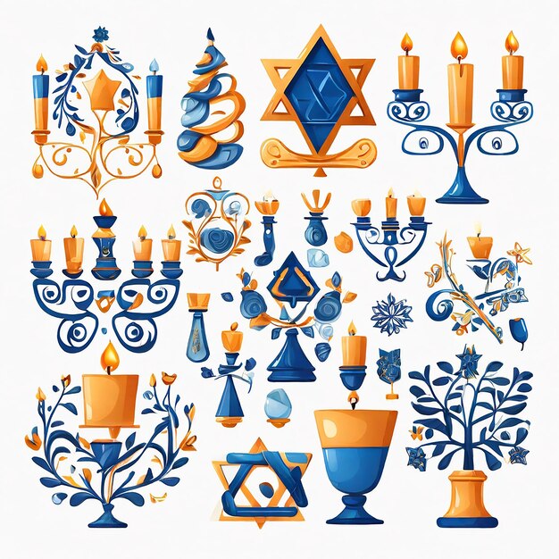 Photo clipart ornamen hanukkah