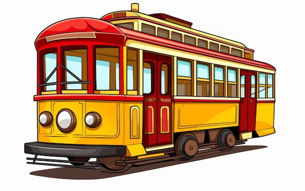 a clipart of trolley car on a white background