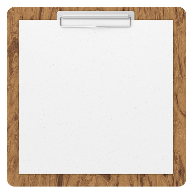 Foto clipboard met 3d-illustratie van notitiepapier