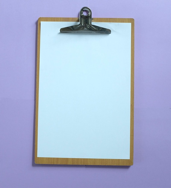 Photo clipboard on pastel purple background