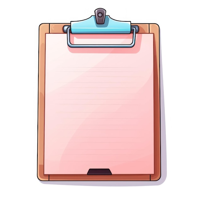 Clipboard on White Background AI Generated