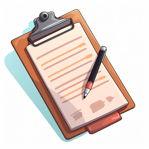 Photo clipboard with checklist cartoon