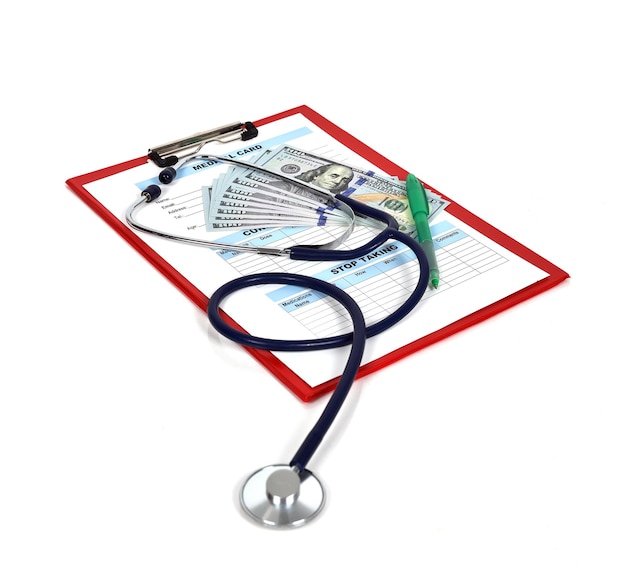 Clipboard with medical form