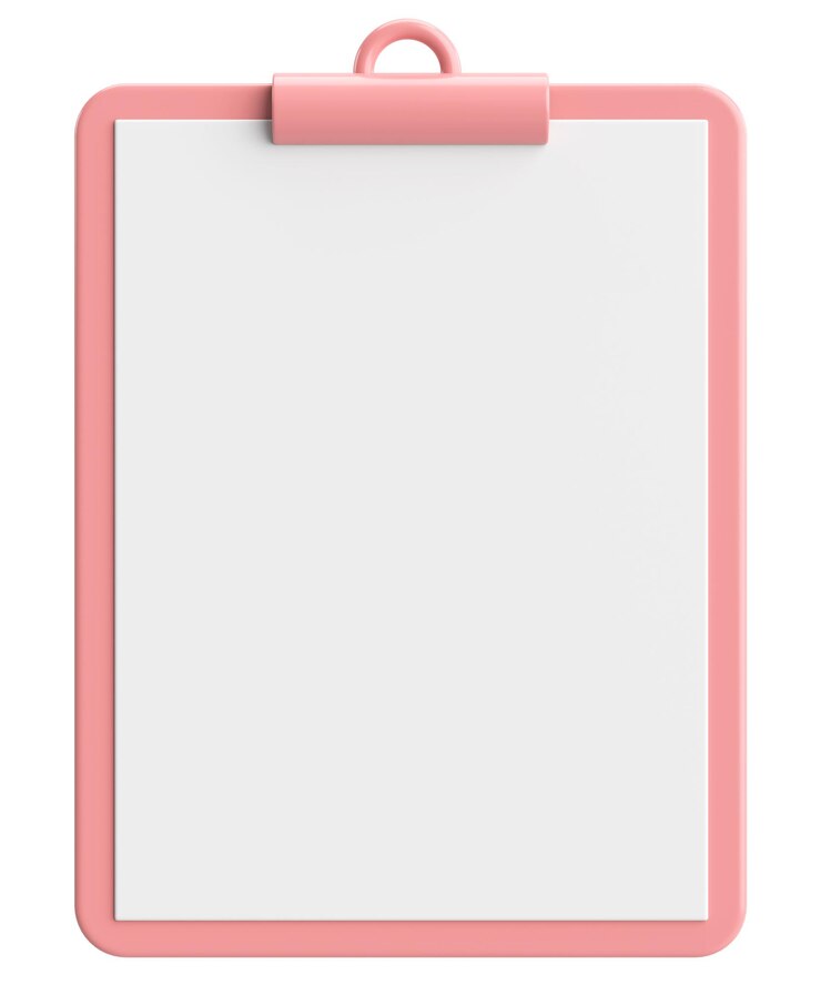 Photo clipboard with note paper 3d illustration