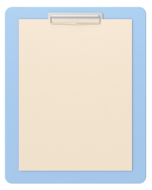 Clipboard with note paper 3D illustration