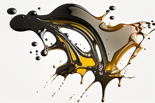 Clipped path image of an olive oil or motor oil spill on a white background