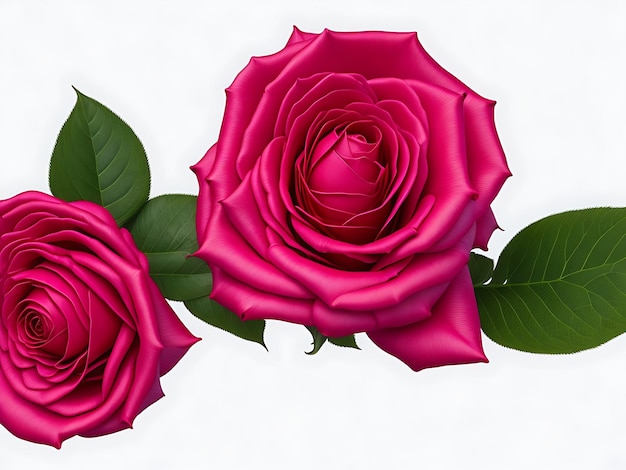 クリッピング パスの美しい赤いバラの花の分離 Ai 生成