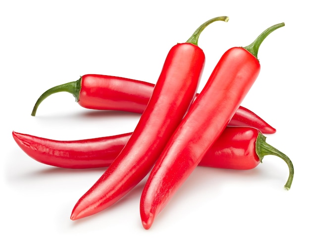 Clipping path isolated hot chili peppers