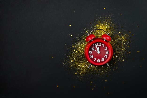 clock on a black table