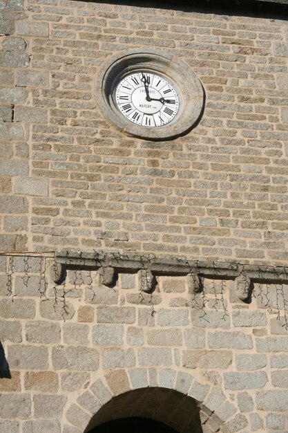 Clock on brick wall