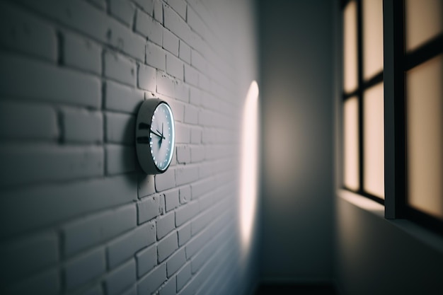 A clock on a brick wall