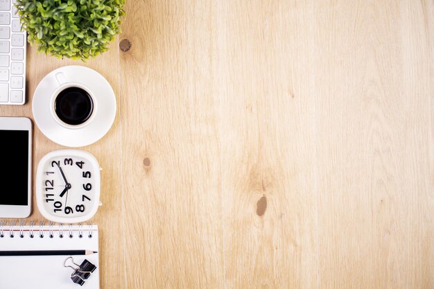 Clock coffee and stationery