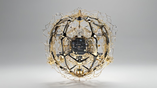 Clock Encased in Wire Ball