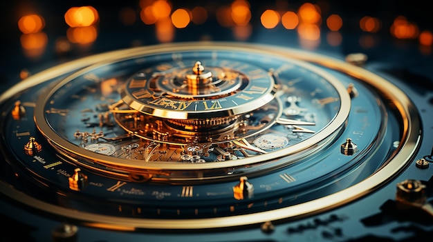 Clock Face in Research Laboratory CloseUp