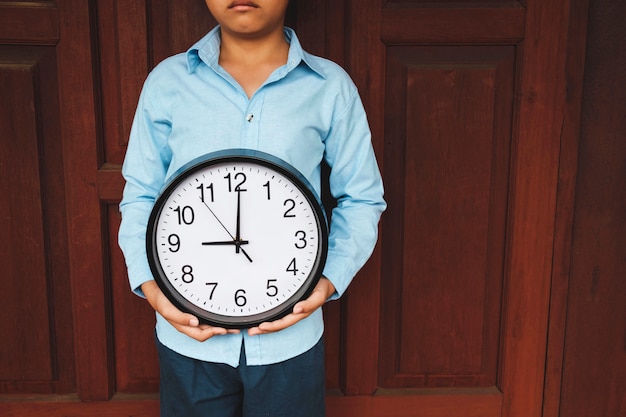 Clock in hand, concept of time