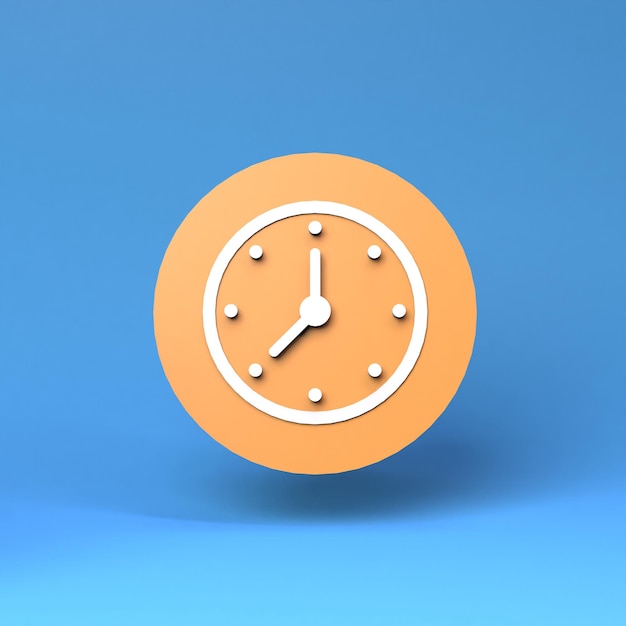 Photo clock icon 3d render illustration