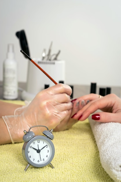 Clock  and manicure