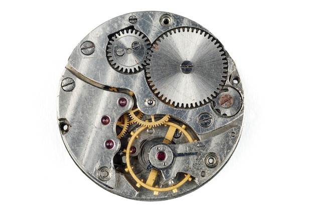 Clock mechanism closeup Inside the clock isolate