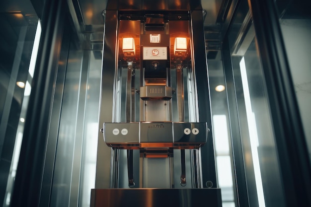 Photo a clock mounted to the side of an elevator perfect for adding a touch of style and functionality to any elevator setting